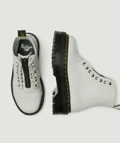 Dr Martens White Sinclair Platform Leather Boots