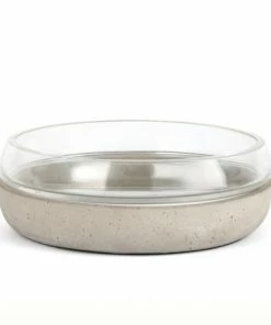 Bredemeijer Zilverstad Bowl Solido In Grey Concrete With Glass Upper Dia 22 x 7cm