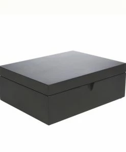 Bredemeijer Tea Box in Bamboo Complete with 4 Canisters & Tea Measuring Spoon in Black