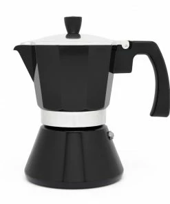 Bredemeijer Leopold Vienna Tivoli Espresso Maker 6 Cup Size In Black Aluminium With Induction