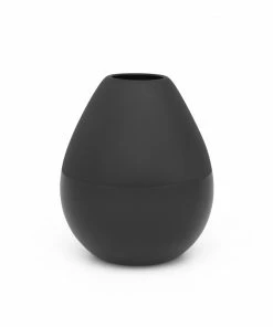 Bredemeijer Zilverstad Vase Como Design In Stoneware In Matt Gloss Black Finish Medium