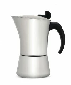Bredemeijer Leopold Vienna Espresso Maker Ancona Design In Brushed Stainless Steel 6 Cup Capacity