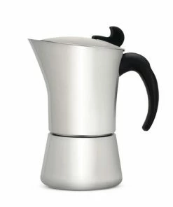 Bredemeijer Leopold Vienna Espresso Maker Ancona Design In Brushed Stainless Steel 6 Cup Capacity