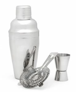 Bredemeijer Leopold Vienna Bar Set In Polished Steel 3 Piece