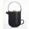 Bredemeijer Tea For One Set Umea Design In Black With Bamboo Lid