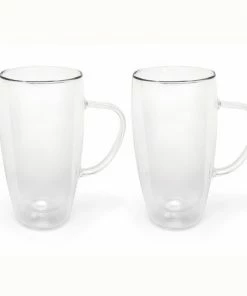 Bredemeijer Set of 2 400ml Large Double Walled Glass for Coffee or Tea