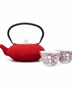 Bredemeijer Tea Mugs Yantai Design Set Of 2 In Red