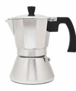 Bredemeijer Leopold Vienna Tivoli Espresso Maker 6 Cup Size In Natural Aluminium With Induction