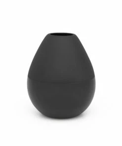 Bredemeijer Zilverstad Vase Como Design In Stoneware In Matt Gloss Black Finish Medium