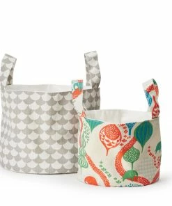 Littlephant Medium Grey Waves Soft Basket