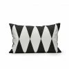 Littlephant Cotton cushion cover 60x40cm - Harlequin Black/White