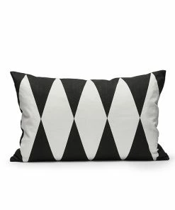 Littlephant Cotton cushion cover 60x40cm - Harlequin Black/White