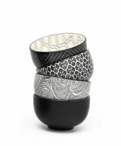 Bredemeijer Tea Cups Puchang Design In Porcelain In A Set Of 4