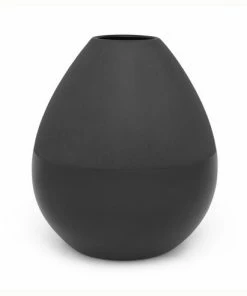 Bredemeijer Zilverstad Vase Como Design In Stoneware In Matt Gloss Black Finish Large