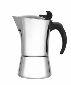 Bredemeijer Leopold Vienna Espresso Maker Ancona Design In Polished Stainless Steel 6 Cup Capacity