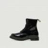 Dr Martens Boots 1460 Black Patent Lamper Leopard Emboss