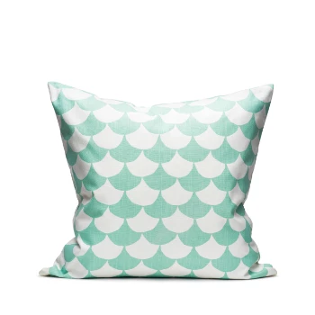 Littlephant Cotton cushion cover 50x50cm - Big waves white/aqua 3 Littlephant Cotton cushion cover 50x50cm - Big waves white/aqua
