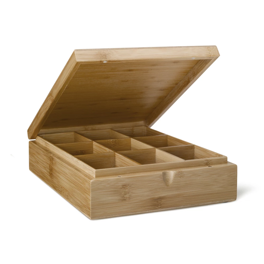Bredemeijer Tea Box In Bamboo With 9 Inner Compartments No Window In Lid In Natural 3 Bredemeijer Tea Box In Bamboo With 9 Inner Compartments No Window In Lid In Natural