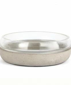 Bredemeijer Zilverstad Bowl Solido In Grey Concrete With Glass Upper Dia 22 x 7cm