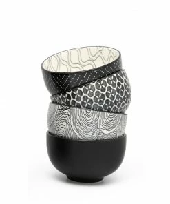 Bredemeijer Tea Cups Puchang Design In Porcelain In A Set Of 4