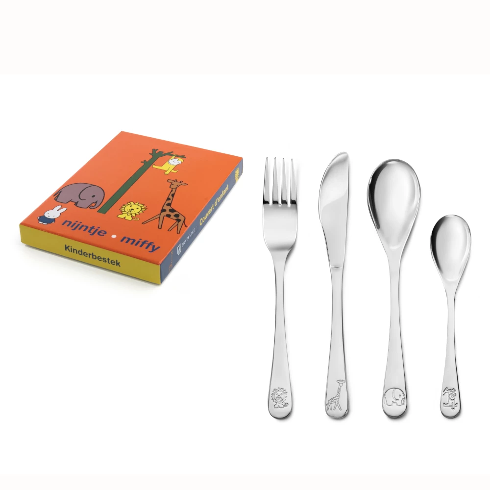 Bredemeijer Zilverstad Childrens Cutlery Set Miffy Zoo Animals 4 Pcs In Stainless Steel 5 Bredemeijer Zilverstad Childrens Cutlery Set Miffy Zoo Animals 4 Pcs In Stainless Steel