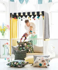 Littlephant Cotton cushion cover 60x40cm - Waves Grey