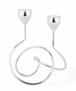 Bredemeijer Zilverstad Tealight Holder Riccio Design In Laquered Silver Plate Finish 2 Arms