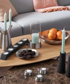 Bredemeijer Zilverstad Tealight Holder Oblique Design In Matt Stainless Steel Set Of 3 Individual