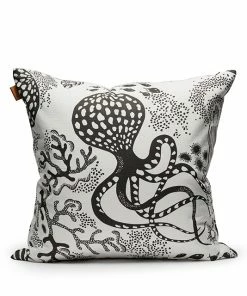 Littlephant Cotton cushion cover 50x50cm - Aquatic White/Black