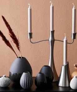 Bredemeijer Zilverstad Candle Holder Monte Design In Matt Lacquered Steel Small 11 cm