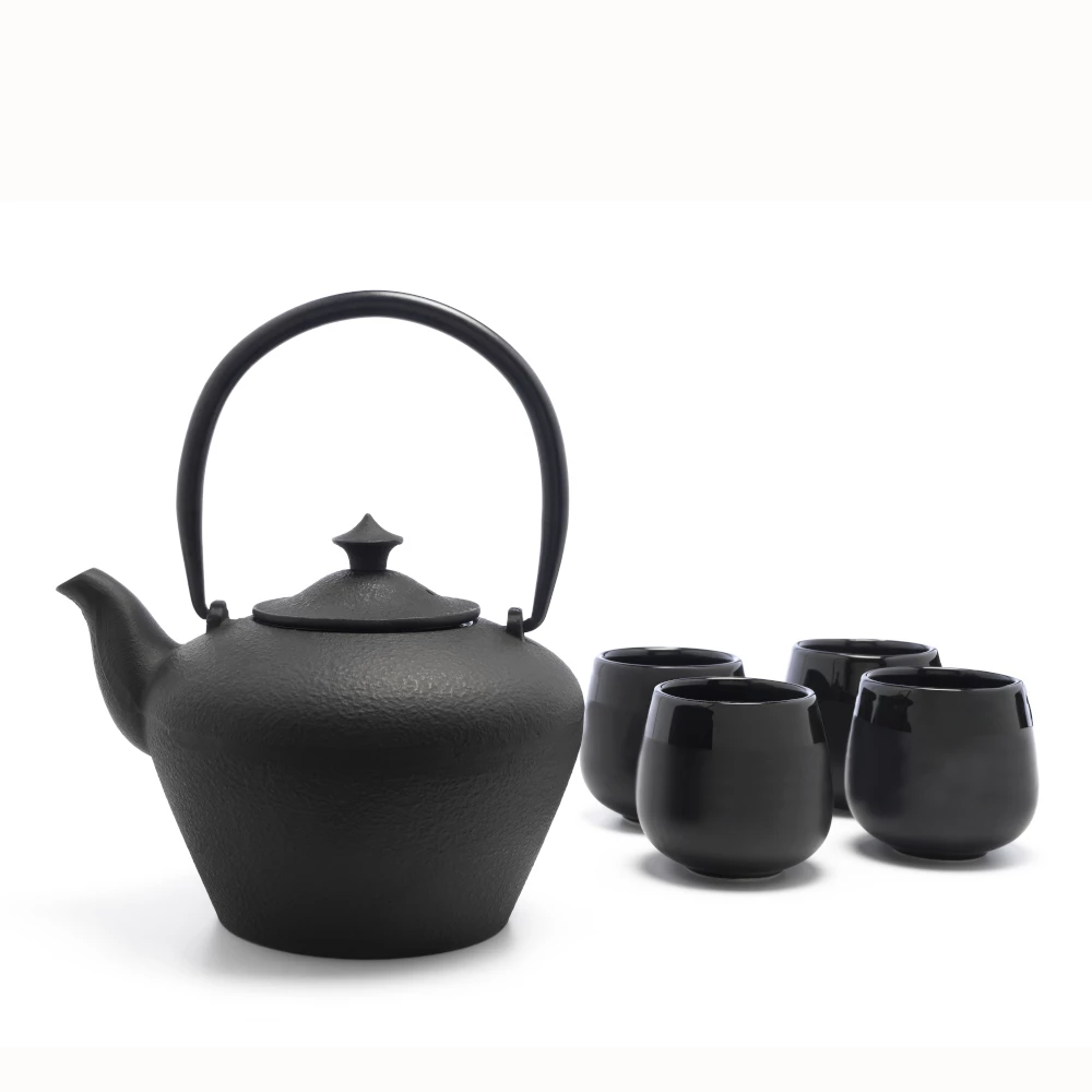 Bredemeijer Teapot Chengdu Design in Black 1.0 L with 4 Porcelain Mugs in A Bamboo Gift Box 3 Bredemeijer Teapot Chengdu Design in Black 1.0 L with 4 Porcelain Mugs in A Bamboo Gift Box