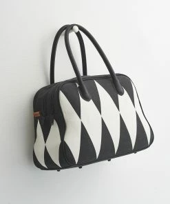 Littlephant Black Harlequin Pattern Vintage Bag
