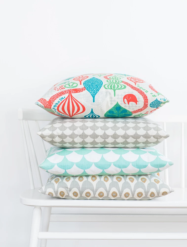 Littlephant Cotton cushion cover 50x50cm - Big waves white/aqua 5 Littlephant Cotton cushion cover 50x50cm - Big waves white/aqua