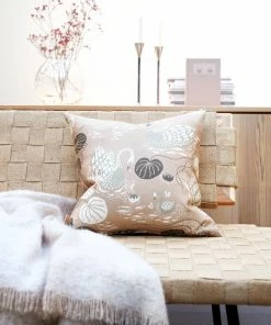 Littlephant 50 x 50cm Dusty Pink Linen Cotton Noble Nymphs Cushion Cover