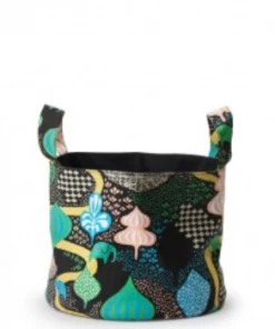 Littlephant Medium Black Multi Saga Forest Soft Basket