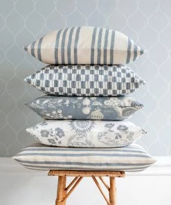 Littlephant 50 x 50cm White Dusty Blue Gustav Cushion Cover