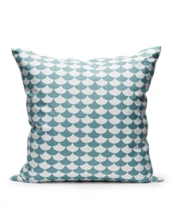 Littlephant Cotton cushion cover 50x50cm - Waves White/Blue