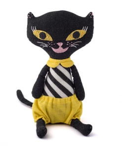 Littlephant Black Linen Cat Doll