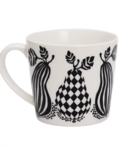 Littlephant Large White and Black Porcelain Pear Mug