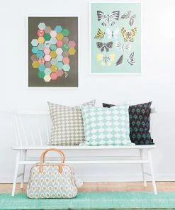 Littlephant 50 x 70cm Gray Butterfly Family Graphic Print