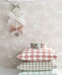 Littlephant Cotton cushion cover 50x50cm - Big Waves White/Coral