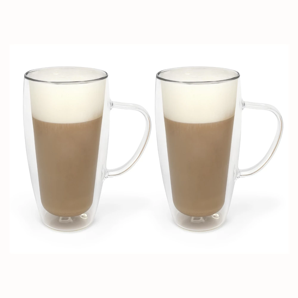 Bredemeijer Set of 2 400ml Large Double Walled Glass for Coffee or Tea 4 Bredemeijer Set of 2 400ml Large Double Walled Glass for Coffee or Tea