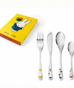 Bredemeijer Zilverstad Childrens Cutlery Set Miffy Plays 4 Pcs In Stainless Steel