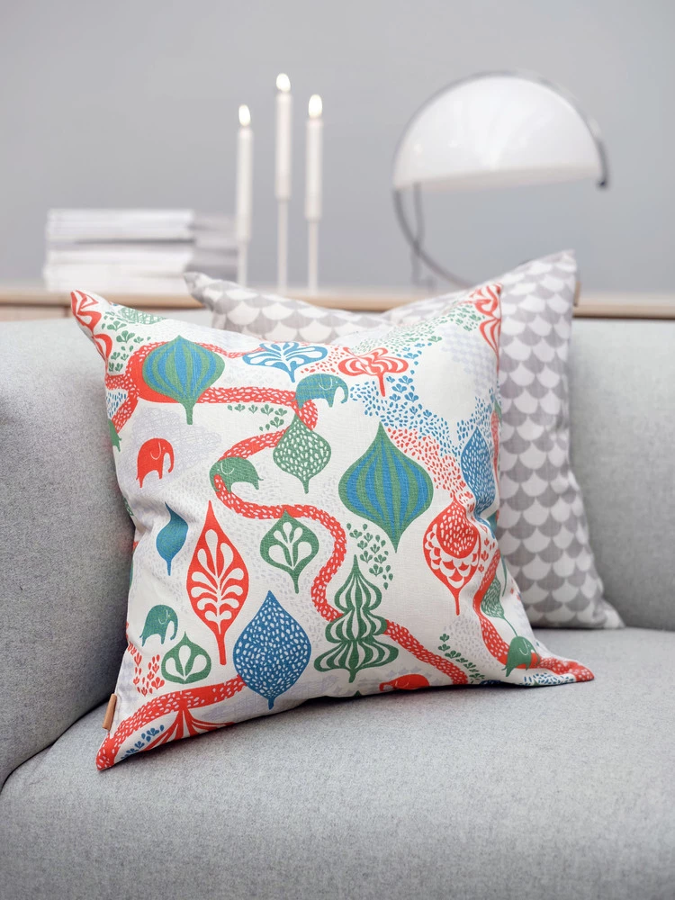 Littlephant Cotton cushion cover 50x50cm - Saga Forest White/Red 6 Littlephant Cotton cushion cover 50x50cm - Saga Forest White/Red