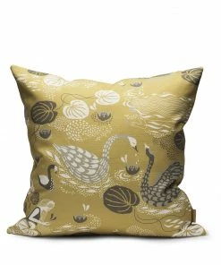 Littlephant 50 x 50cm Yellow Linen Cotton Noble Nymphs Cushion Cover