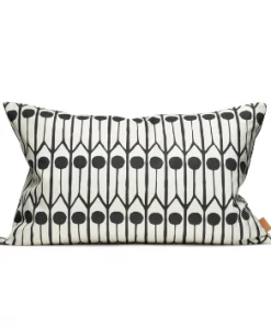 Littlephant Cotton cushion cover 60x40cm - Feathers White/Black
