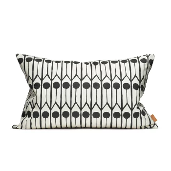 Littlephant Cotton cushion cover 60x40cm - Feathers White/Black 3 Littlephant Cotton cushion cover 60x40cm - Feathers White/Black