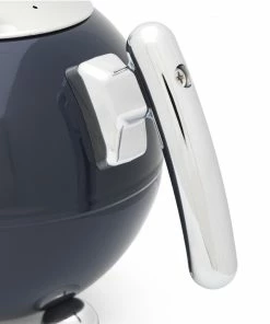 Bredemeijer Teapot Double Wall Bella Ronde Design 1 2 L In Oxford Blue With Chrome