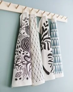 Littlephant 67x48cm White and Blue Triangle Cotton Tea Towel