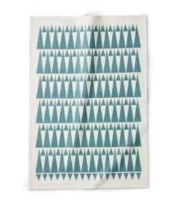 Littlephant 67x48cm White and Blue Triangle Cotton Tea Towel
